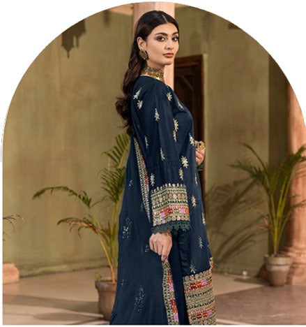 Premium 3pc EMB Viscose Zarmeen & Emaan Z.E-713