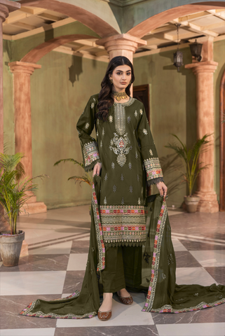 Premium 3pc EMB Viscose Zarmeen & Emaan Z.E-713