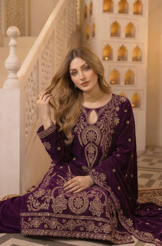 Zarmeen Emaan Premium Embroidered Velvet ZE-973-4