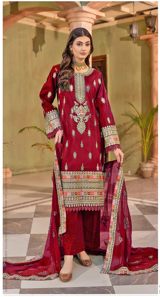 Premium 3pc EMB Viscose Zarmeen & Emaan Z.E-713