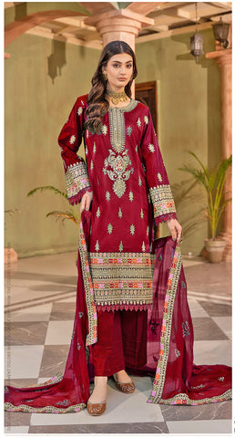 Premium 3pc EMB Viscose Zarmeen & Emaan Z.E-713