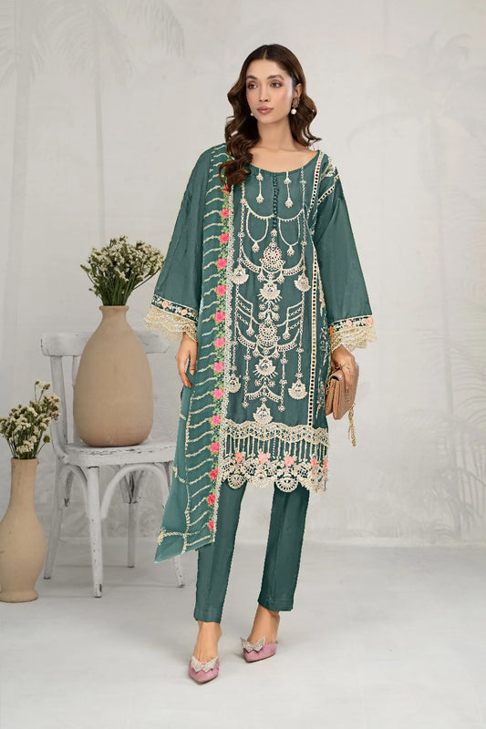 Premium 3pc EMB Viscose Zarmeen & Emaan Z.E-558