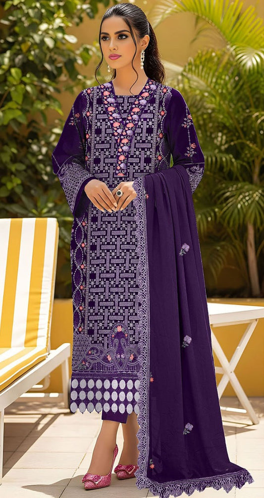 Premium 3pc EMB Viscose Zarmeen & Emaan Z.E-739